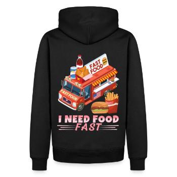 Fastfood, Street Food, Fastfood Street-Food Truck - Herre Premium økologisk hoodie - sort - Bagpå - Nico (187cm)