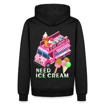 Ice-Cream Seller, Speiseeis Foodtruck Eisverkäufer - Männer Premium Bio Hoodie - Schwarz - Hinten - Nico (187cm)