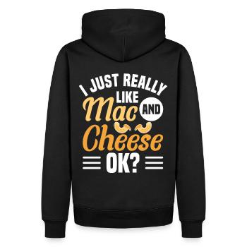Macaroni au fromage macaroni et pâtes au fromage - Sweat à capuche Premium bio Homme - noir - Dos - Nico (187cm)