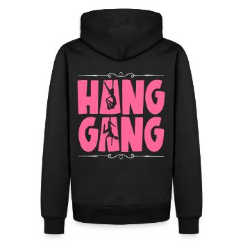 Soie aérienne / Yoga aérien / Acrobaties aériennes - Sweat à capuche Premium bio Homme - noir - Dos - Nico (187cm)