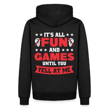 Langue des signes sourde Fierté sourde - Sweat à capuche Premium bio Homme - noir - Dos - Nico (187cm)