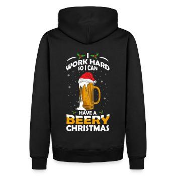 Haben Sie ein bieriges Weihnachtsfest - Männer Premium Bio Hoodie - Schwarz - Hinten - Nico (187cm)