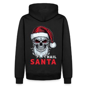 Hail Santa Claus Skull Skeleton Heavy Metal Christ - Männer Premium Bio Hoodie - Schwarz - Hinten - Nico (187cm)