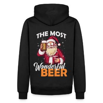 The Most Wonderful Beer Drunk Santa Claus Funny Ch - Männer Premium Bio Hoodie - Schwarz - Hinten - Nico (187cm)