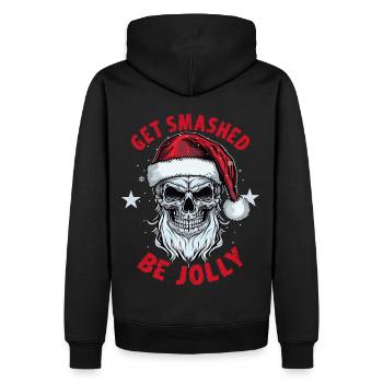 Get Smashed Be Jolly Drunk Santa Claus Skull Chris - Men’s Premium Organic Hoodie - black - Back - Nico (187cm)
