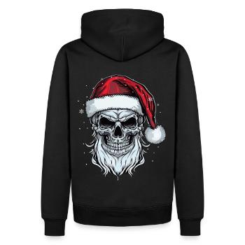 Père Noël Crâne Noël Horreur Métal Rock n Ro - Sweat à capuche Premium bio Homme - noir - Dos - Nico (187cm)