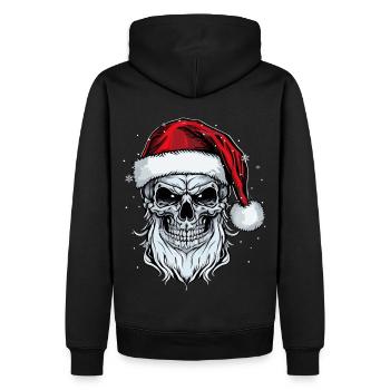 Santa Claus Skull Christmas Horror Metal Rock n Ro - Männer Premium Bio Hoodie - Schwarz - Hinten - Nico (187cm)