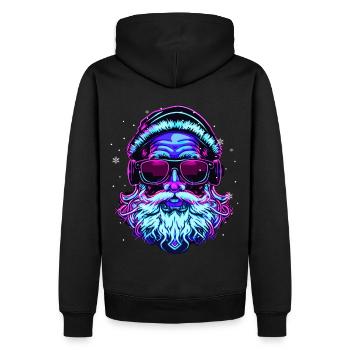 Vaporwave Père Noël Noël Esthétique Japonaise - Sweat à capuche Premium bio Homme - noir - Dos - Nico (187cm)