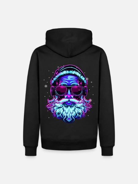 Vaporwave Santa Claus Christmas Japanese Aesthetic - Männer Premium Bio Hoodie - Schwarz