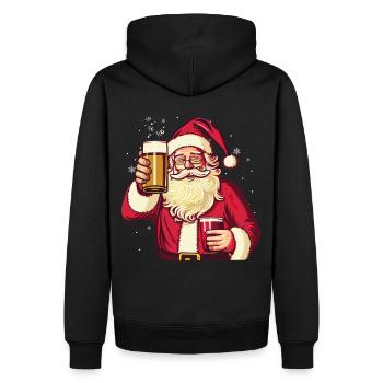 Bad Santa Claus Beer Mug Funny Beer Drinking Chris - Sweat à capuche Premium bio Homme - noir - Dos - Nico (187cm)