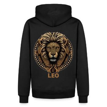Leo Zodiac Astrology Symbol Lion Constellation - Men’s Premium Organic Hoodie - black - Back - Nico (187cm)