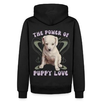Süßer Labrador-Welpe Hund Valentinstag Spruch - Männer Premium Bio Hoodie - Schwarz - Hinten - Nico (187cm)