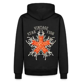 Vintage Seestern Illustration, Vintage-Starfish - Männer Premium Bio Hoodie - Schwarz - Hinten - Nico (187cm)
