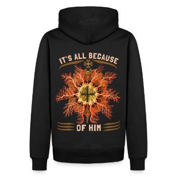 Jésus-Christ, illustration vintage avec étoile de mer - Sweat à capuche Premium bio Homme - noir - Dos - Nico (187cm)