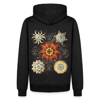 Méduses de Mer, Haeckel vintage illustration maritime - Sweat à capuche Premium bio Homme - noir - Dos - Nico (187cm)