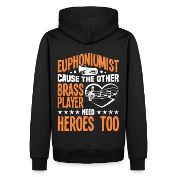 Euphonium Euphoniumspieler Blechbläser Euphonist - Männer Premium Bio Hoodie - Schwarz - Hinten - Nico (187cm)