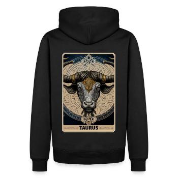 Taureau Astrologie Constellation Carte de Tarot du Zodiaque Sorcière - Sweat à capuche Premium bio Homme - noir - Dos - Nico (187cm)