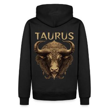 Taureau Signe du zodiaque rétro Taureau Astrologie Horoscope - Sweat à capuche Premium bio Homme - noir - Dos - Nico (187cm)