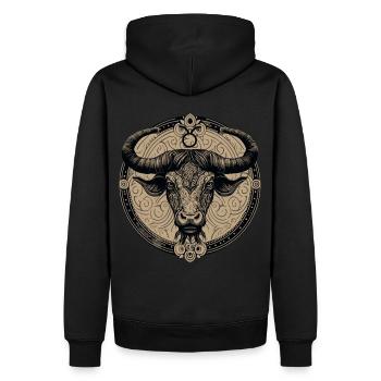 Signe du zodiaque Horoscope du Taureau Mandala Taureau Astrologue - Sweat à capuche Premium bio Homme - noir - Dos - Nico (187cm)