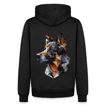 Geometric German Shepherd Ped Dog Abstract Polygon - Männer Premium Bio Hoodie - Schwarz - Hinten - Nico (187cm)