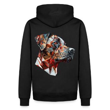 Geometric Labrador Head Abstract Polygonal Pet Dog - Männer Premium Bio Hoodie - Schwarz - Hinten - Nico (187cm)