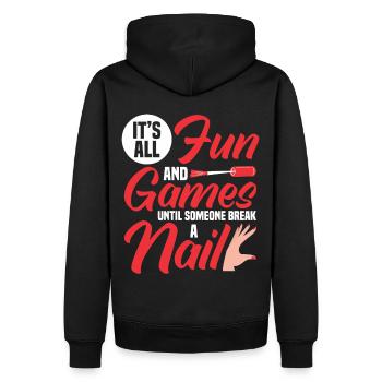 Vernis à ongles Nail Art Manucure Salon de manucure Ongles - Sweat à capuche Premium bio Homme - noir - Dos - Nico (187cm)