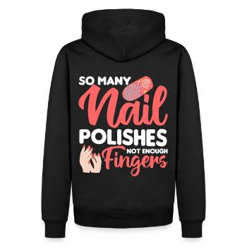 Nagellack Nageldesign Manicure Nagelstudio Nägel - Männer Premium Bio Hoodie - Schwarz - Hinten - Nico (187cm)