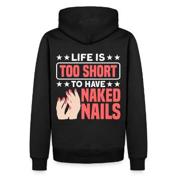 Nagellack Nageldesign Manicure Nagelstudio Nails - Männer Premium Bio Hoodie - Schwarz - Hinten - Nico (187cm)