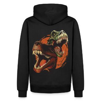 Vintage Tyrannosaurus Rex Dinosaur Head Skeleton - Männer Premium Bio Hoodie - Schwarz - Hinten - Nico (187cm)