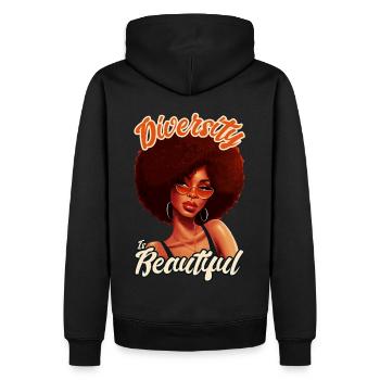 La diversité est belle Afro Afro-Américain Noir - Sweat à capuche Premium bio Homme - noir - Dos - Nico (187cm)