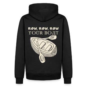 Rudern, Boot, Ruderboot lustiger Spruch Kinderreim - Männer Premium Bio Hoodie - Schwarz - Hinten - Nico (187cm)