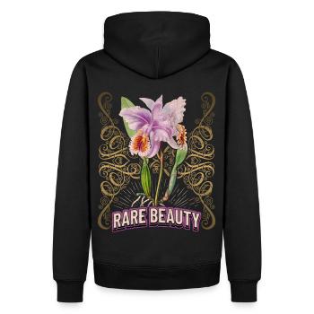 Vintage Orchidee botanische Illustration Spruch - Männer Premium Bio Hoodie - Schwarz - Hinten - Nico (187cm)