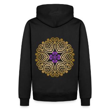 Jesus Christus, Glaube, Christliches-Mandala - Männer Premium Bio Hoodie - Schwarz - Hinten - Nico (187cm)