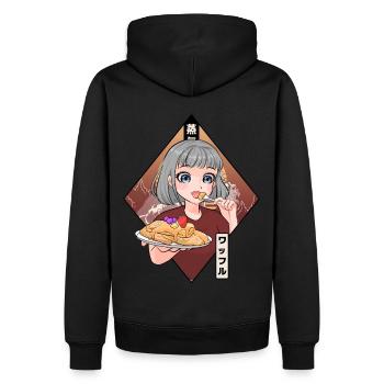 Anime Girl Japanese Food Waffle Pancake Lover - Men’s Premium Organic Hoodie - black - Back - Nico (187cm)