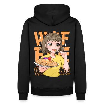 Kawaii Waffle Anime Girl Cute Food Japanese Otaku - Männer Premium Bio Hoodie - Schwarz - Hinten - Nico (187cm)