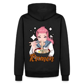 Ramen Noodle Anime Girl Japanese Food Otaku - Männer Premium Bio Hoodie - Schwarz - Hinten - Nico (187cm)