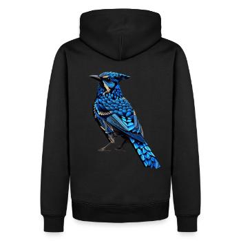 Geometric Blue Jay Bird Colorful Abstract Birding - Männer Premium Bio Hoodie - Schwarz - Hinten - Nico (187cm)