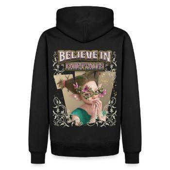 Fée de la forêt, Nymphe des bois, Noyau de fées, Dicton Elfe - Sweat à capuche Premium bio Homme - noir - Dos - Nico (187cm)
