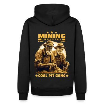 Goldgräber Bergarbeiter Bergleute Bergmänner - Männer Premium Bio Hoodie - Schwarz - Hinten - Nico (187cm)