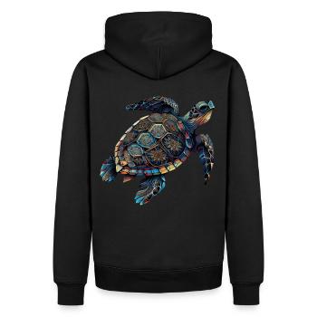 Geometric Turtle Colorful Abstract Rainbow - Men’s Premium Organic Hoodie - black - Back - Nico (187cm)