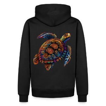 Geometric Turtle Colorful Abstract Rainbow - Men’s Premium Organic Hoodie - black - Back - Nico (187cm)