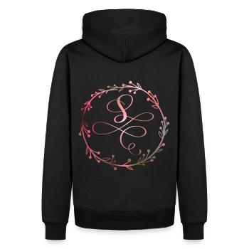 Monogramm, Buchstabe S, Kalligrafie Ornament - Männer Premium Bio Hoodie - Schwarz - Hinten - Nico (187cm)