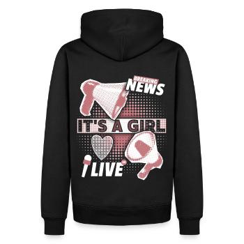 Baby-Mädchen Ankündigung mit Megaphon It's-a-Girl - Männer Premium Bio Hoodie - Schwarz - Hinten - Nico (187cm)