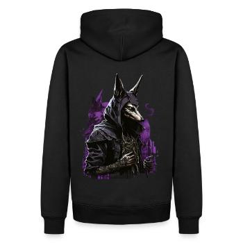Le cadeau futuriste du Dieu des morts d’Anubi - Sweat à capuche Premium bio Homme - noir - Dos - Nico (187cm)