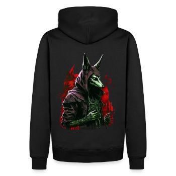 Le cadeau futuriste du Dieu des morts d’Anubi - Sweat à capuche Premium bio Homme - noir - Dos - Nico (187cm)