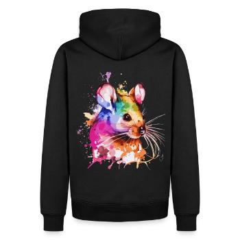 Watercolor Mouse Cute Colorful Pet Mouse Rodent Lo - Men’s Premium Organic Hoodie - black - Back - Nico (187cm)