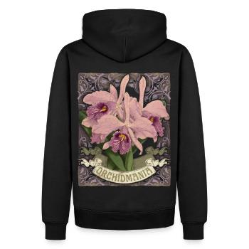 Orchideen, Vintage botanische Illustration - Männer Premium Bio Hoodie - Schwarz - Hinten - Nico (187cm)