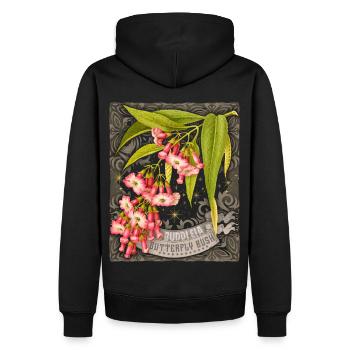 Schmetterlingsflieder alte botanische Illustration - Männer Premium Bio Hoodie - Schwarz - Hinten - Nico (187cm)