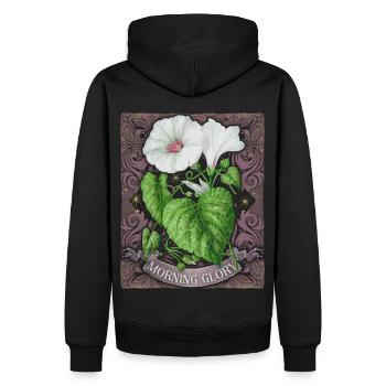 Ackerwinde, Winde, vintage botanische Illustration - Männer Premium Bio Hoodie - Schwarz - Hinten - Nico (187cm)