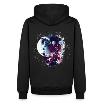 Astronomy Northern Constellation Woman Astronaut - Men’s Premium Organic Hoodie - black - Back - Nico (187cm)